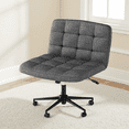 thumbnail image 1 of TLSUNNY Swivel Criss Cross Legged Chair with Wheels, Armless Home Office Chair, Height Adjustable for Desk/Vanity, 1 of 10