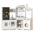 thumbnail image 1 of TLSUNNY Toddler Wooden Play Kitchen, with Chalk Board, Washer Dryer, Stove Sound & Range Hood, Cookware for Kids Ages 3+, 1 of 11