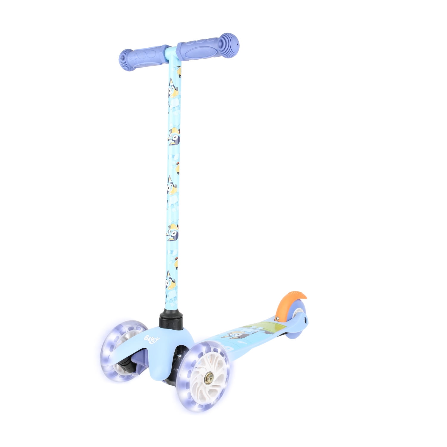 Walmart sales :  Bluey Light Up Wheel Tilt and Turn Toddler Scooter, 3 Wheel Kick Scooter for Kids Ages 3+, Blue