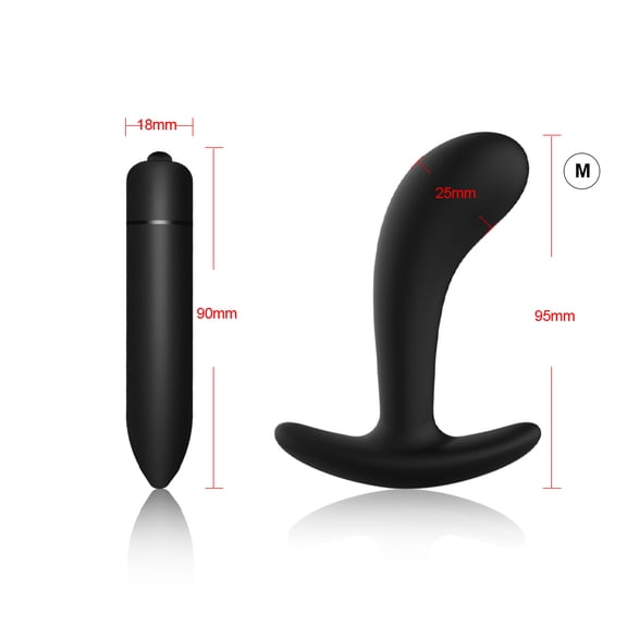 TLUDA 2PCS Silicone Anal Plug Set, Butt Plugs, Buttplug Anal Toys for Women and Men and Beginners,M-Black