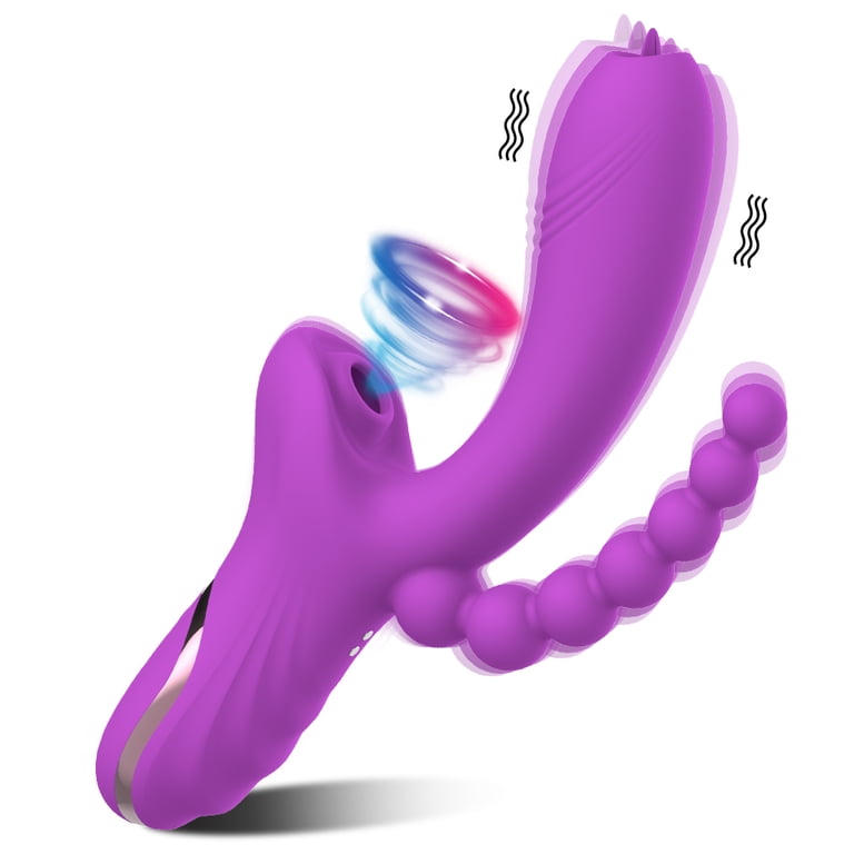 licking sucking vibrator TLUDA 3 in 1 G Spot Vibrator Licking Sucking Vibrator Toys for Women,  Purple