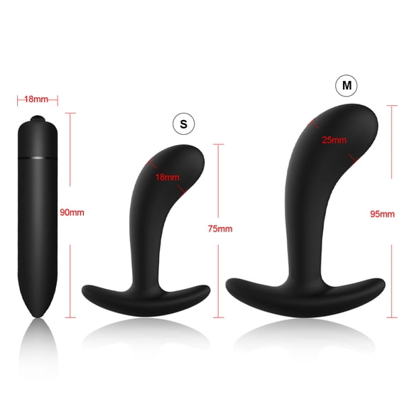 TLUDA 3PCS Silicone Anal Plug Set, Butt Plugs, Buttplug Anal Toys for Women and Men and Beginners,S-M-Black