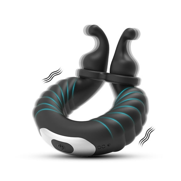 TLUDA Adjustable Vibrating Penis Ring for Men, Soft Silicone Erection Enhancing Couples Ring Adult Sex Toys for Men Couples,Black