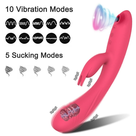 TLUDA G-Spot Vibrator for Women, Rabbit Vibrator with Sucking ,Red