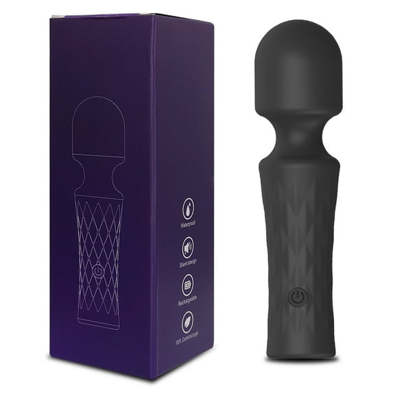 TLUDA Personal Wand Massager for Women, Rechargeable Handheld Mini Massager for Neck Back Shoulder,Black