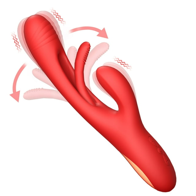 TLUDA Rabbit Vibrator Women Vibrator, Tapping G-Spot Vibrator for Women, Personal Massager with 21 Vibrating Settings , Red