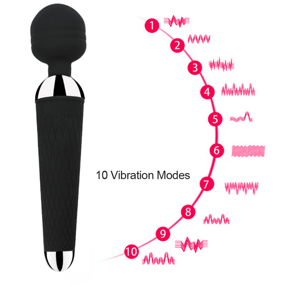 TLUDA Rechargeable Personal Vibrating Wand Massager for Women, Black