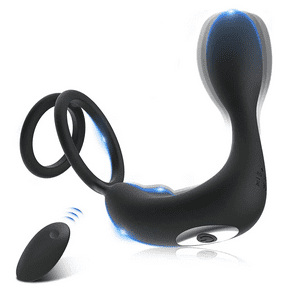TLUDA Remote Control Male Anal Plug Vibrator Prostate Massager with Vibrating Rings Men Vibrating Butt Plug Sex Toy Black