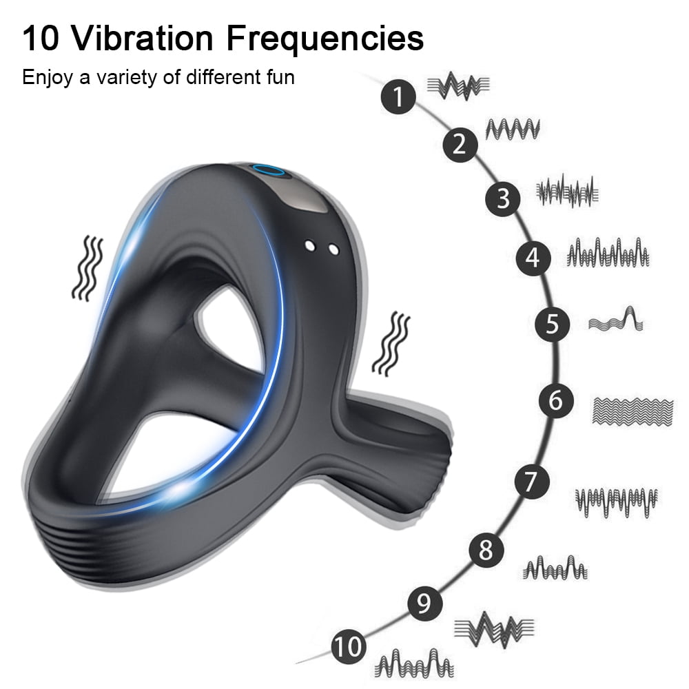 TLUDA Silicone Vibrating Penis Ring for Men Black