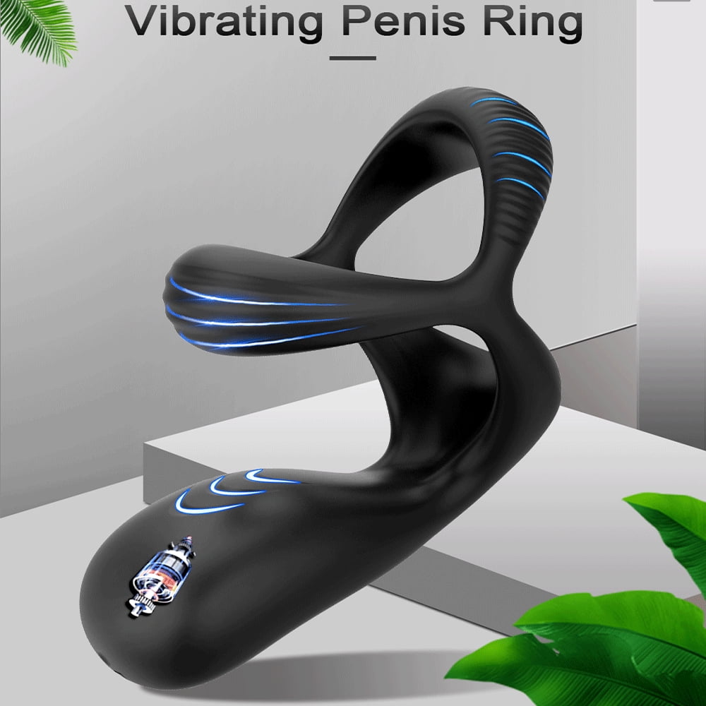 TLUDA Silicone Vibrating Penis Ring for Men and Couple,Pleasure Ring for Men Black
