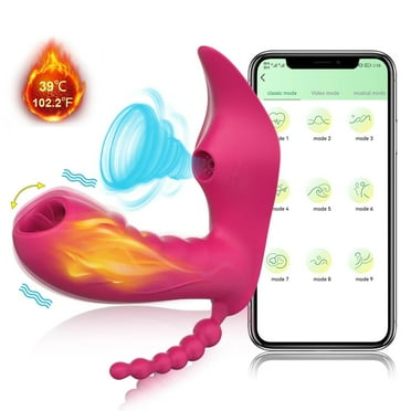 TLUDA Womens Wearable Vibrator Bluetooth APP Remote Control G Spot Sucking Sex Toys for Woman Red