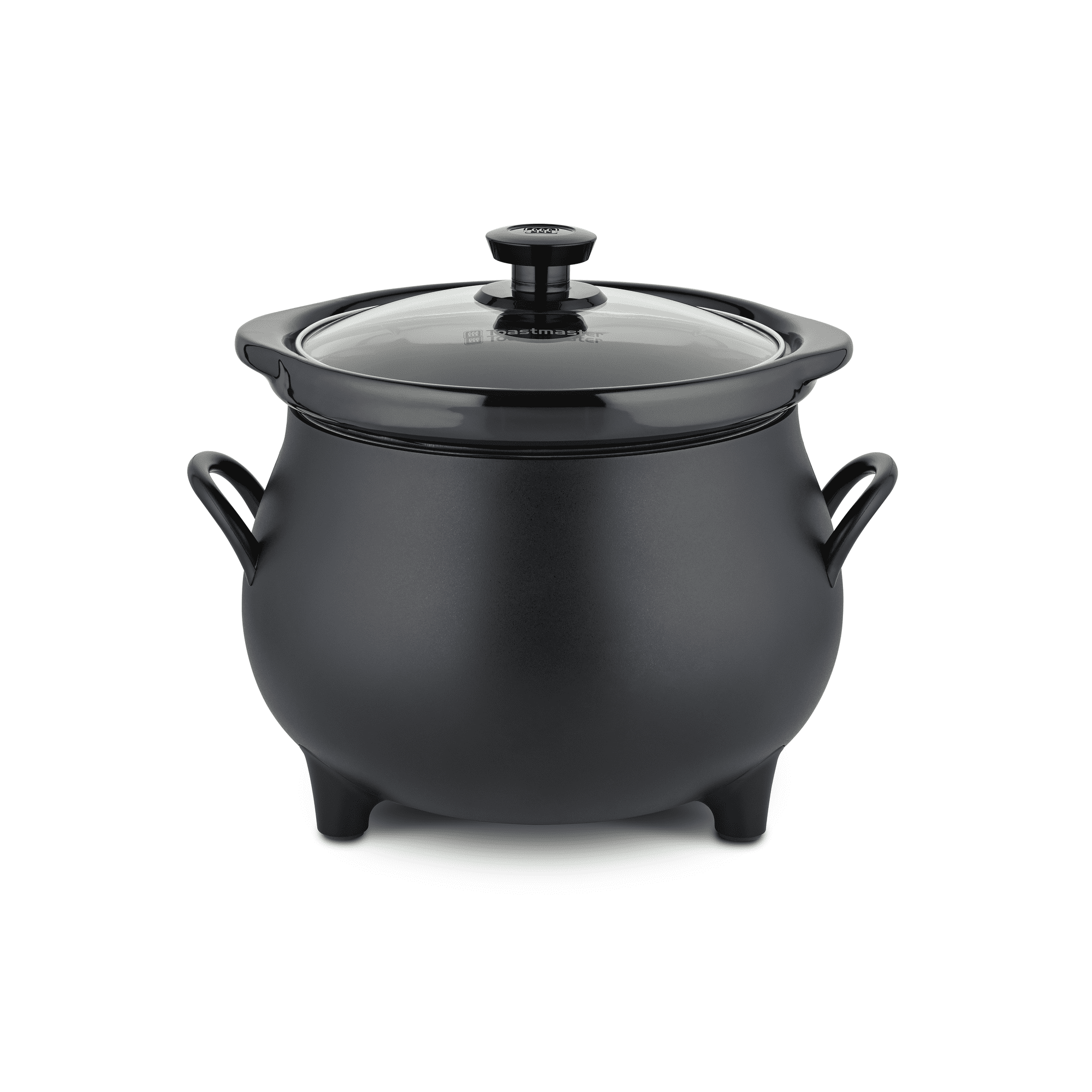 Toastmaster 4QT Black Cauldron Slow Cooker with Removable Crock and Glass Lid