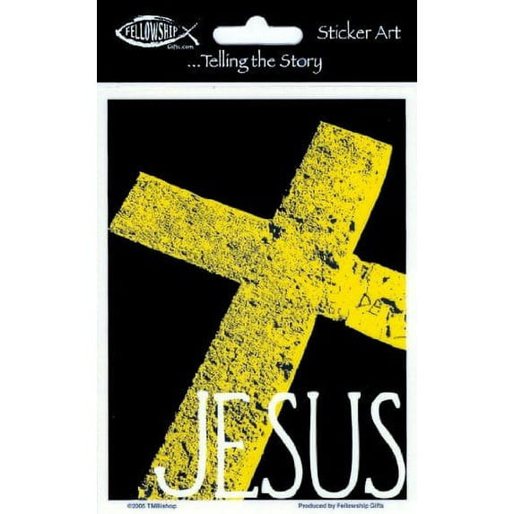 TM Bishop - Jesus Stone Cross - Vinyl Sticker Decal - for Backpack, Laptop, Cars