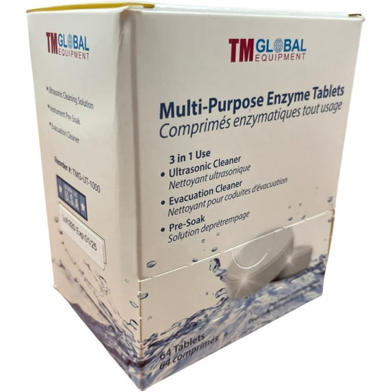TM Global Multi Purpose Enzymatic/enzyme Tablets, 64 tabs/bx Ultrasonic Cleaner, Evacuation Cleaner, Tools Pre-Soak - Approved with FDA and Health Canada
