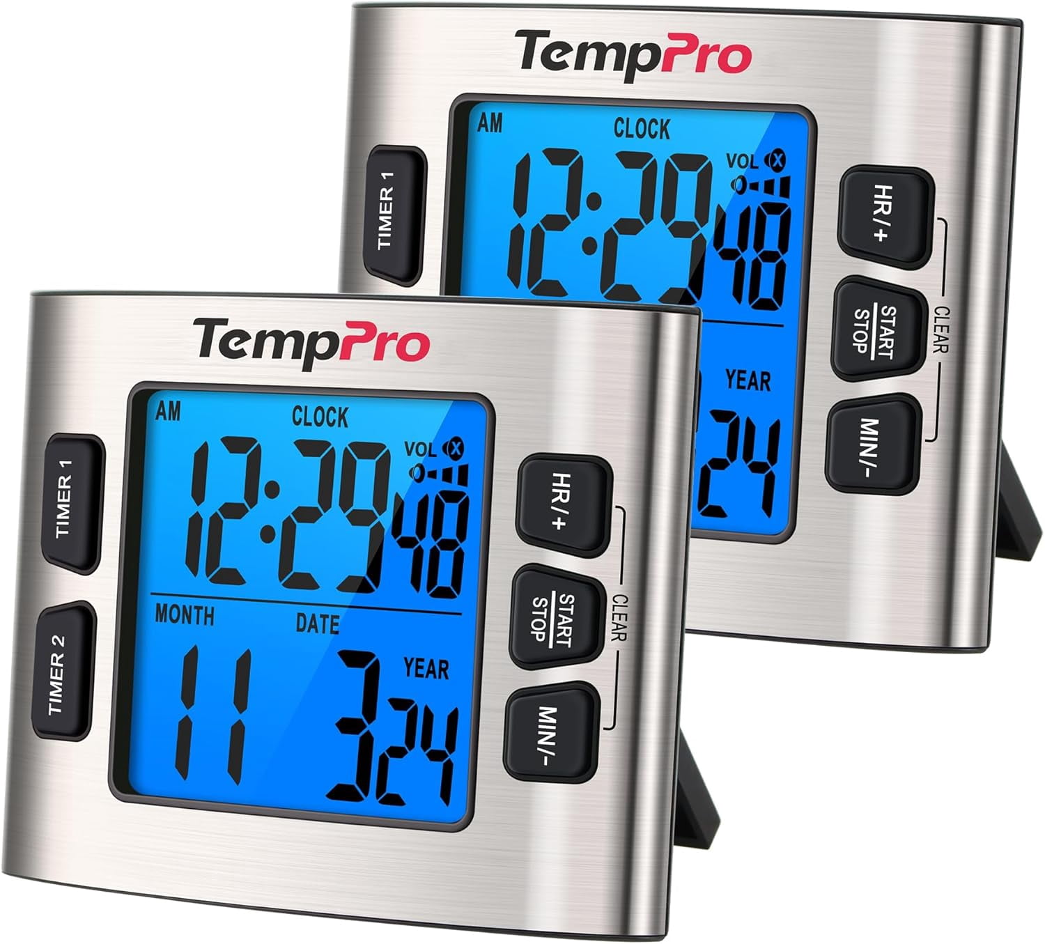 TM02 24H Digital Timer with Dual Kitchen Timers for Cooking, Magnetic ...