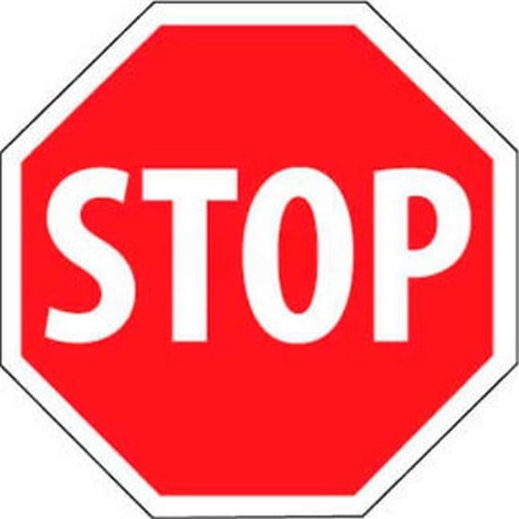TM81H Traffic Sign - Stop Sign, White & Red - 30 x 30 in.