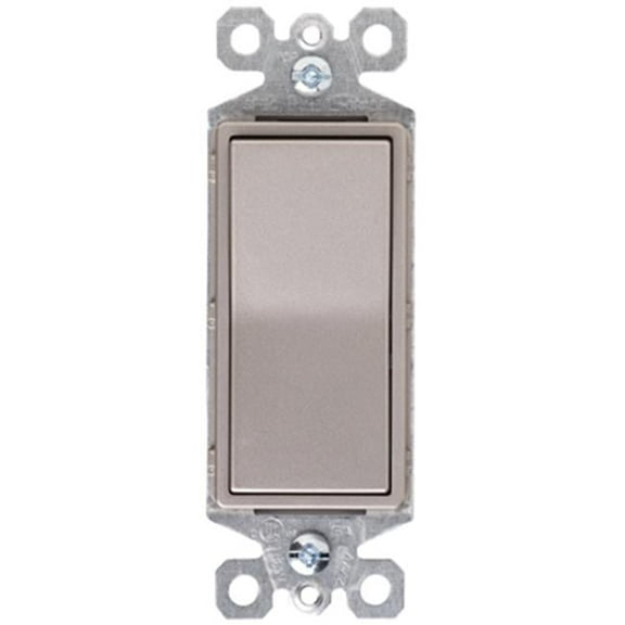 TM870NICC10 Grounded Single Pole Switch, 15A, Nickel