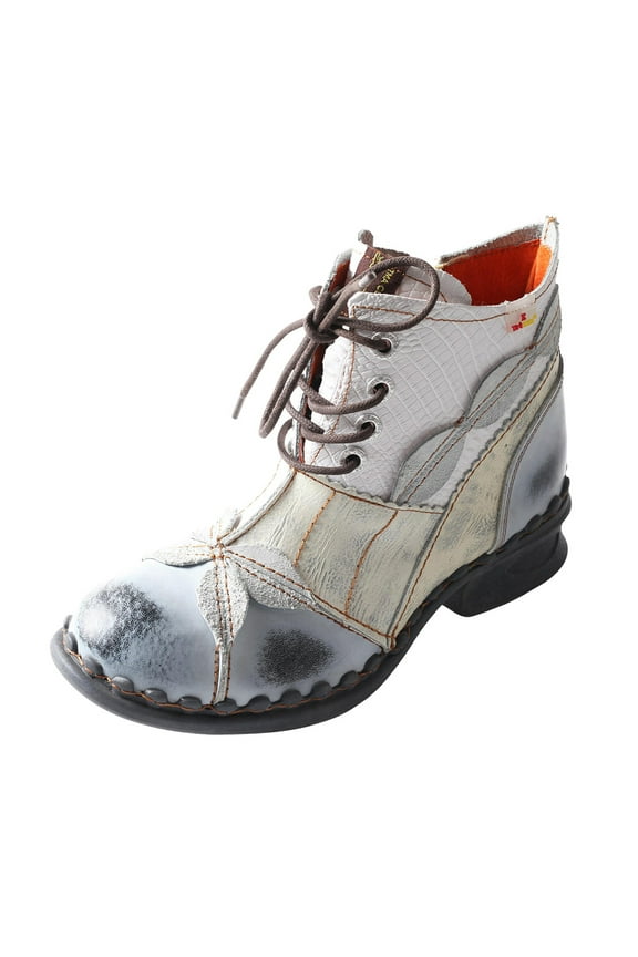 Brand Washed Leather Oxford Women's Boots Mother Shoes