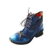 TMA EYES Brand Washed Leather Oxford Womens Boots Mother Shoes