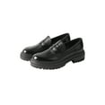 thumbnail image 1 of TMA EYES British Style Round Toe Chunky Platform Slip-On Loafers Women's Leather Shoes, 1 of 5