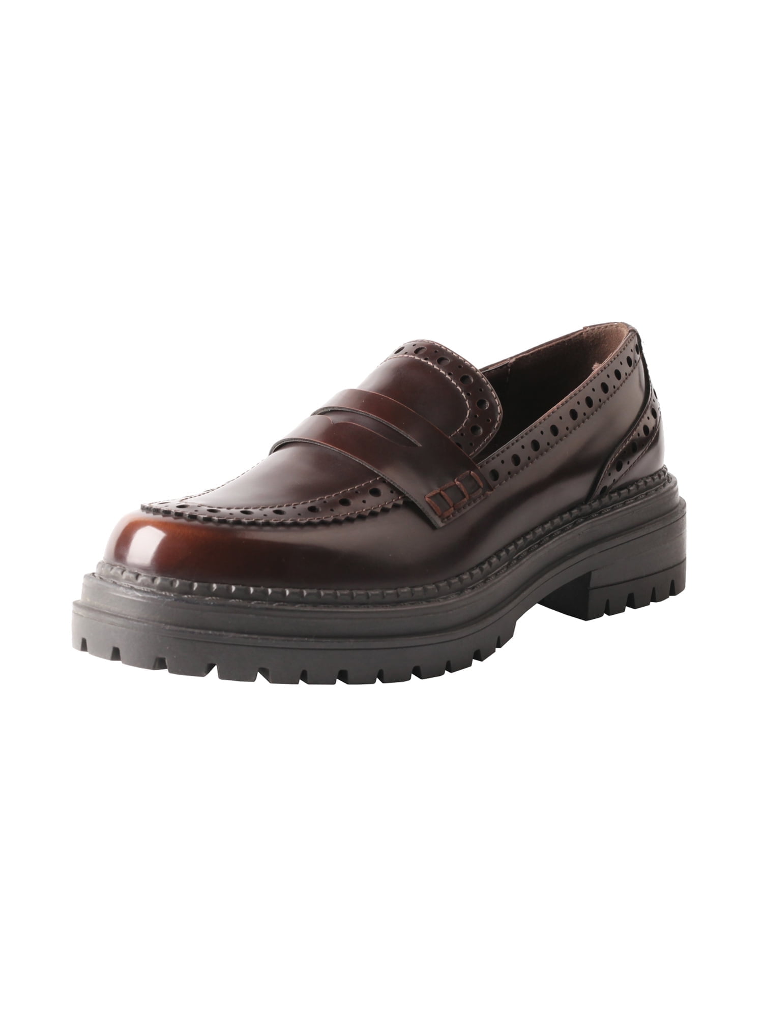 Womens Vintage Chunky Heel Slip-on Loafers Soft Sole main image 0