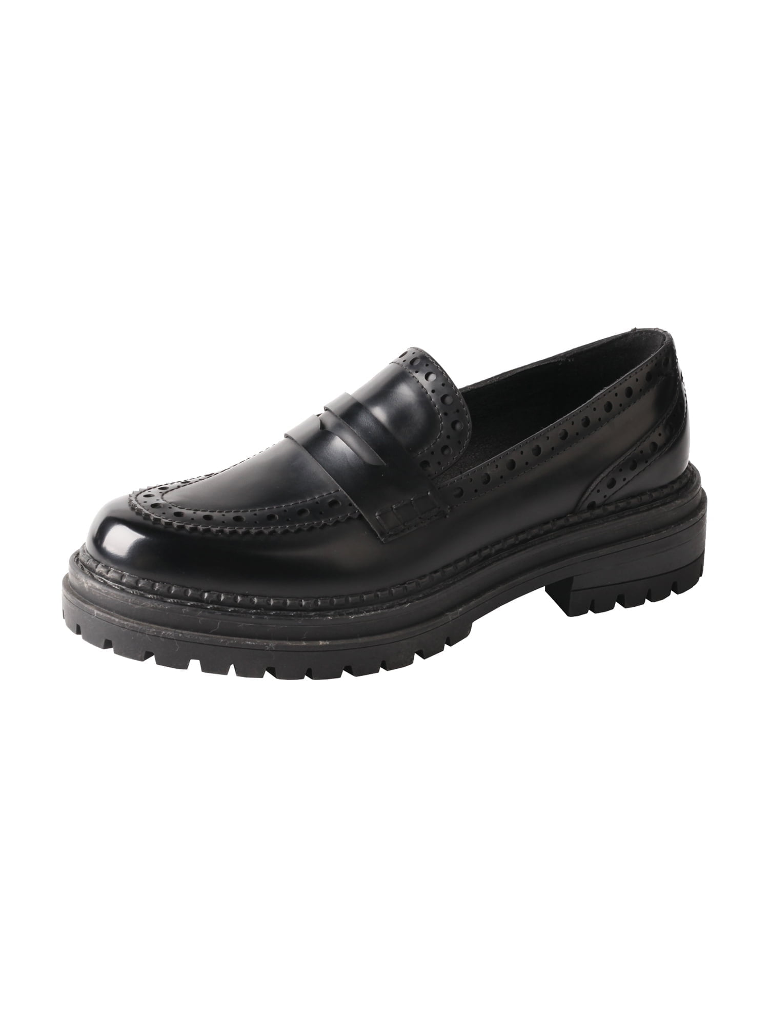 Womens Vintage Chunky Heel Slip-on Loafers Soft Sole main image 1