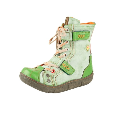 Double-Strape Washed PU Leather Women's Boot with Faux Fur Lining