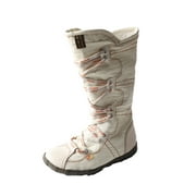 TMA EYES Snake-Embossed Leather and PU Upper Womens Tall Boot