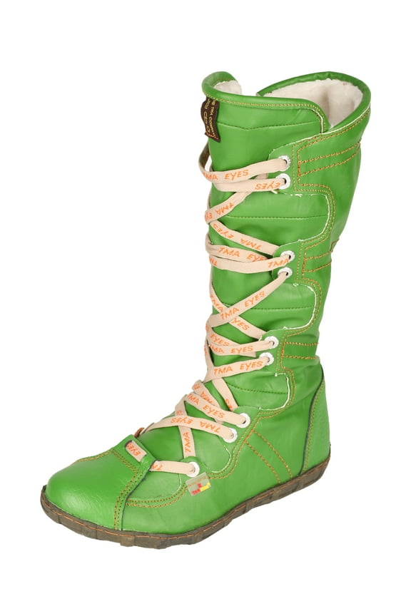 Snake-Embossed Leather and PU Upper Women's Tall Boot