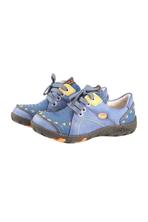 Women's Vintage Flat Shoes - Hand-Stitching Crocodile Embossed PU Leather Shoes Slip-On with Non-Slip TPR Sole - Comfort and Fashion