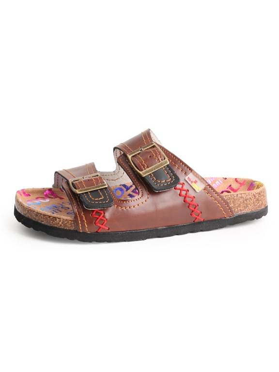 Summer Beach Indoor and Outdoor Anti-skidding Flat Sandals with Two Adjustable Straps