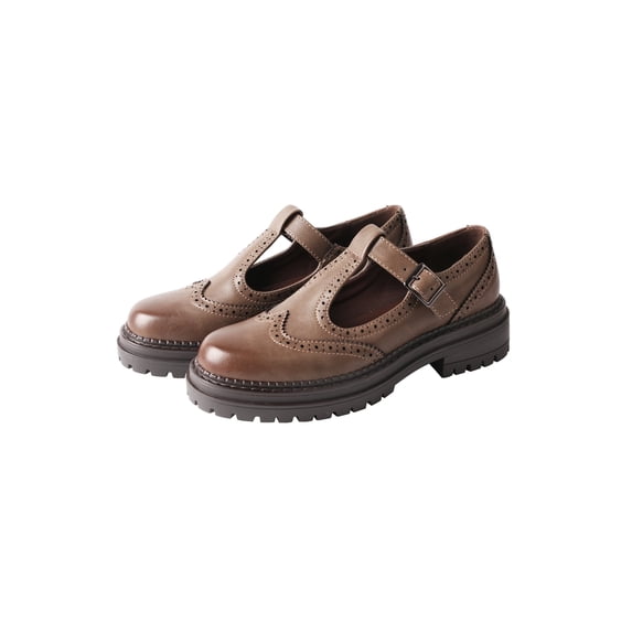 TMA EYES T line Mary Jane shoes thick sole fashion all-in-one Fu Gu Lofu shoes