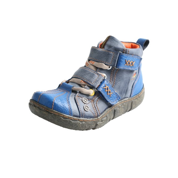 TMA EYES Two-Tone PU Leather Women's Ankle Boots