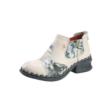 TMA EYES Women's Ankle Booties Shoes Slip on with Zipper for Outdoor
