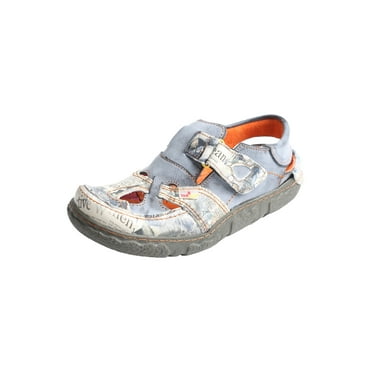 TMA EYES Women's Casual Hook and Loop Breathable Leather Sneaker