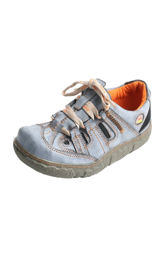 Women's Casual Lace-up Breathable Mesh and Leather Sneaker