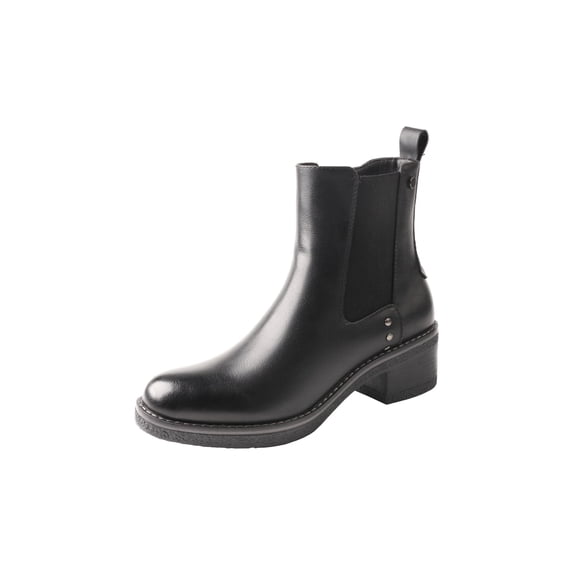 TMA EYES Women's Chunky Heel Chelsea Boots with Round Toe - British Style Short Boots