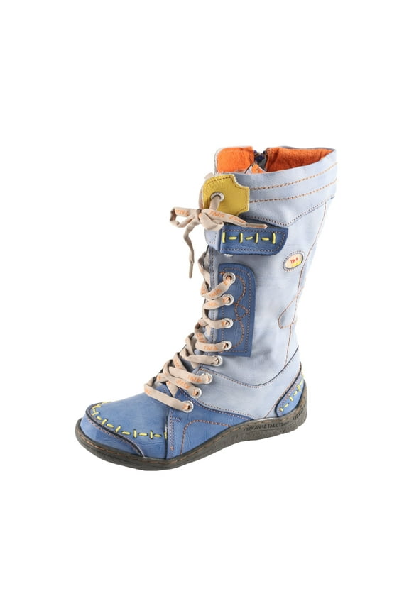 Women's Knee Outdoor Boots Water-Resistant Lace Up and Side Zipper Wide Width Comfortable Leather Winter Boots with Faux Fur Lining