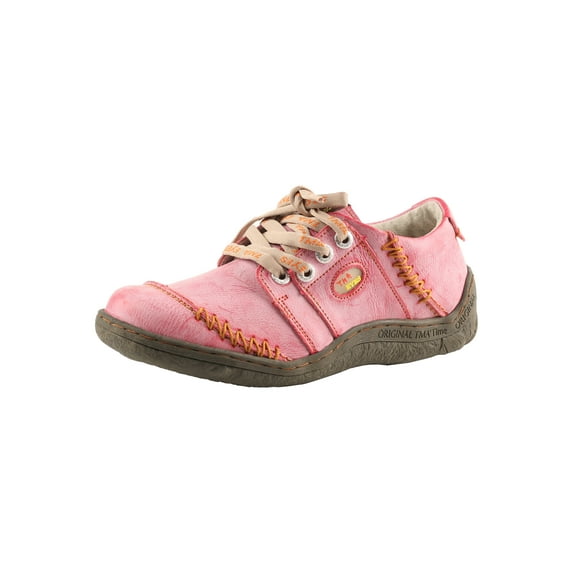 TMA EYES Women's Lace-Up Flat Shoes Hand Stitching Upper Women's Shoes