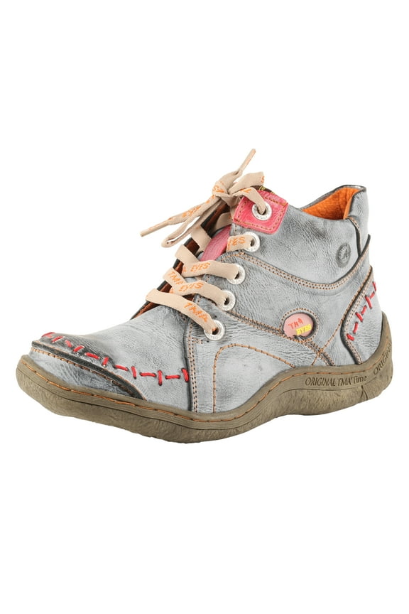 Women's Lace-up and Side Zipper Ankle Boots Hand Stitching Upper Women's Boots