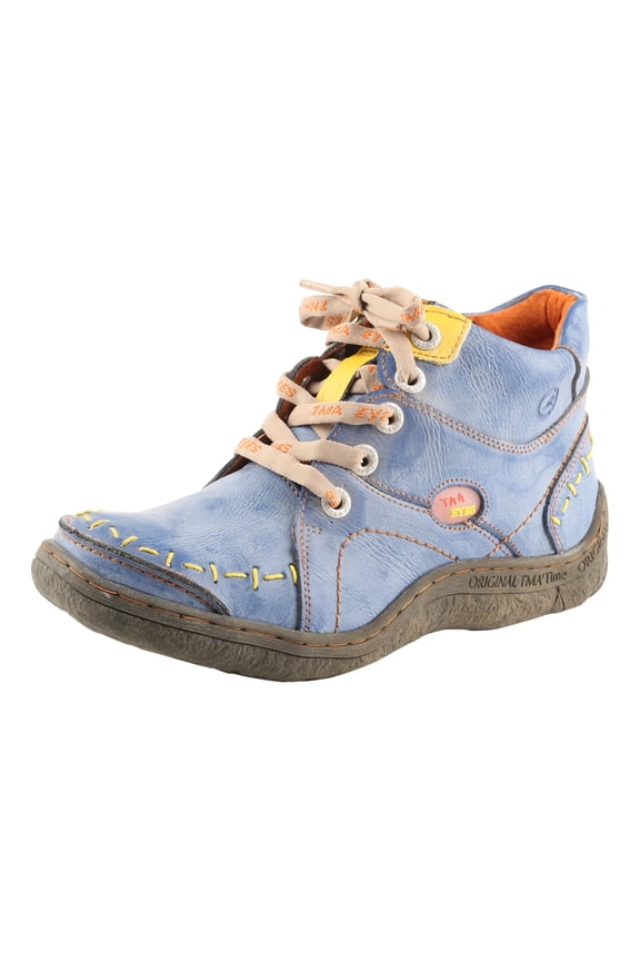Women's Lace-up and Side Zipper Ankle Boots Hand Stitching Upper Women's Boots