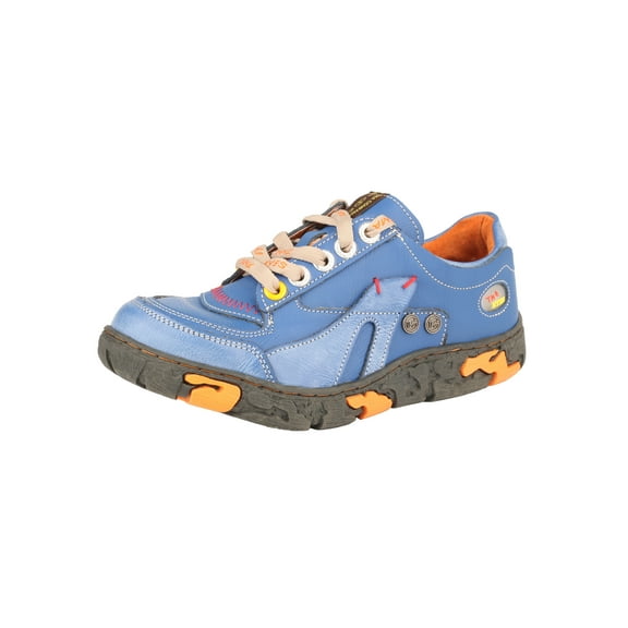 TMA EYES Women's Leather Patchwork Shoes Lace-up Casual Shoes