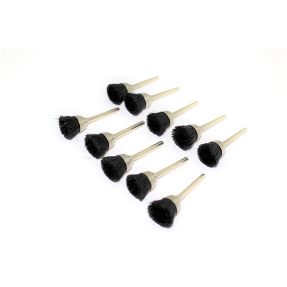 TMAX 10 Pc Nylon Plastic Bristle 1/2 inch Cup Wire Brush with 1/8 Inch Shank for Dremel and Other Rotary Tools on Rust Removal, Corrosion and Scrub Surfaces