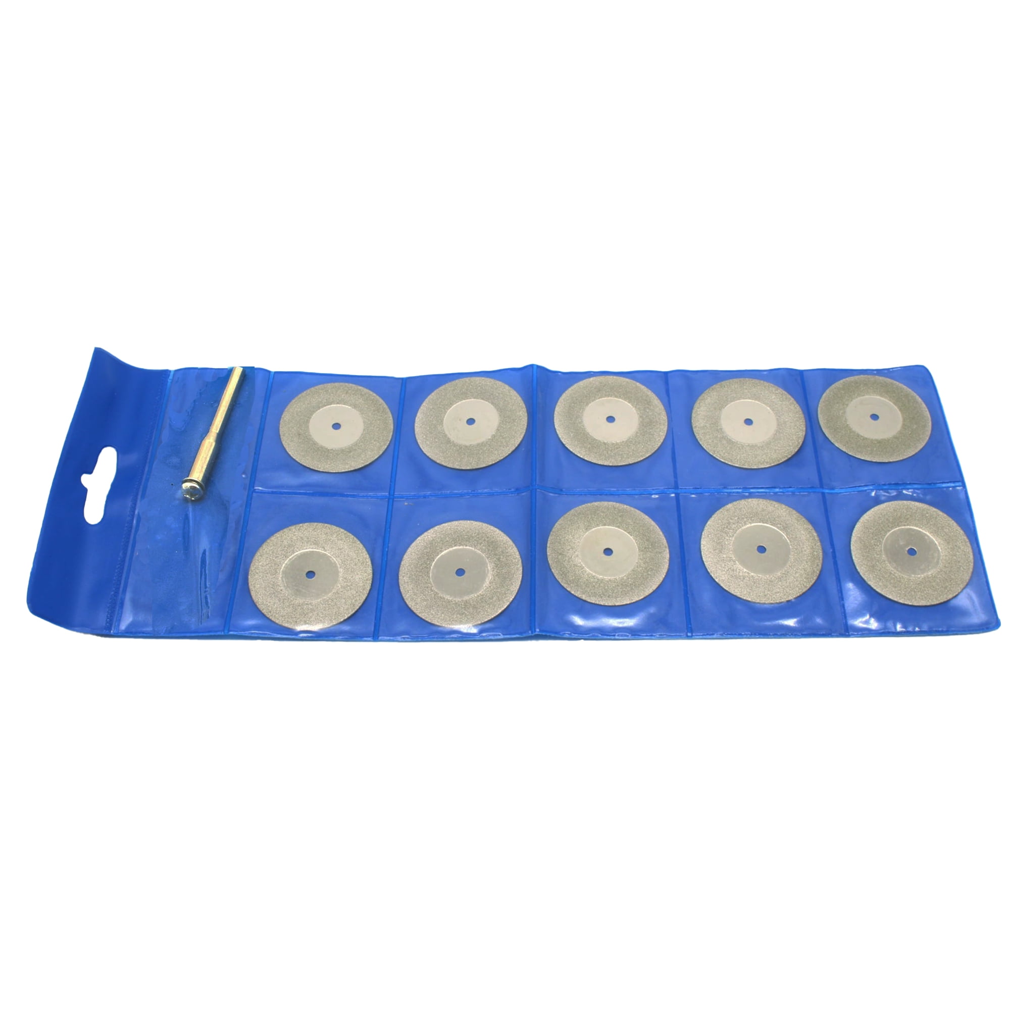 TMAX 10 pc 1.5 Inch 40mm Solid Diamond Coated Cutoff Discs Cut Off Saw Wheel with Mandrel of 1/8 Inch Shank for Dremel and Other Rotary Tools
