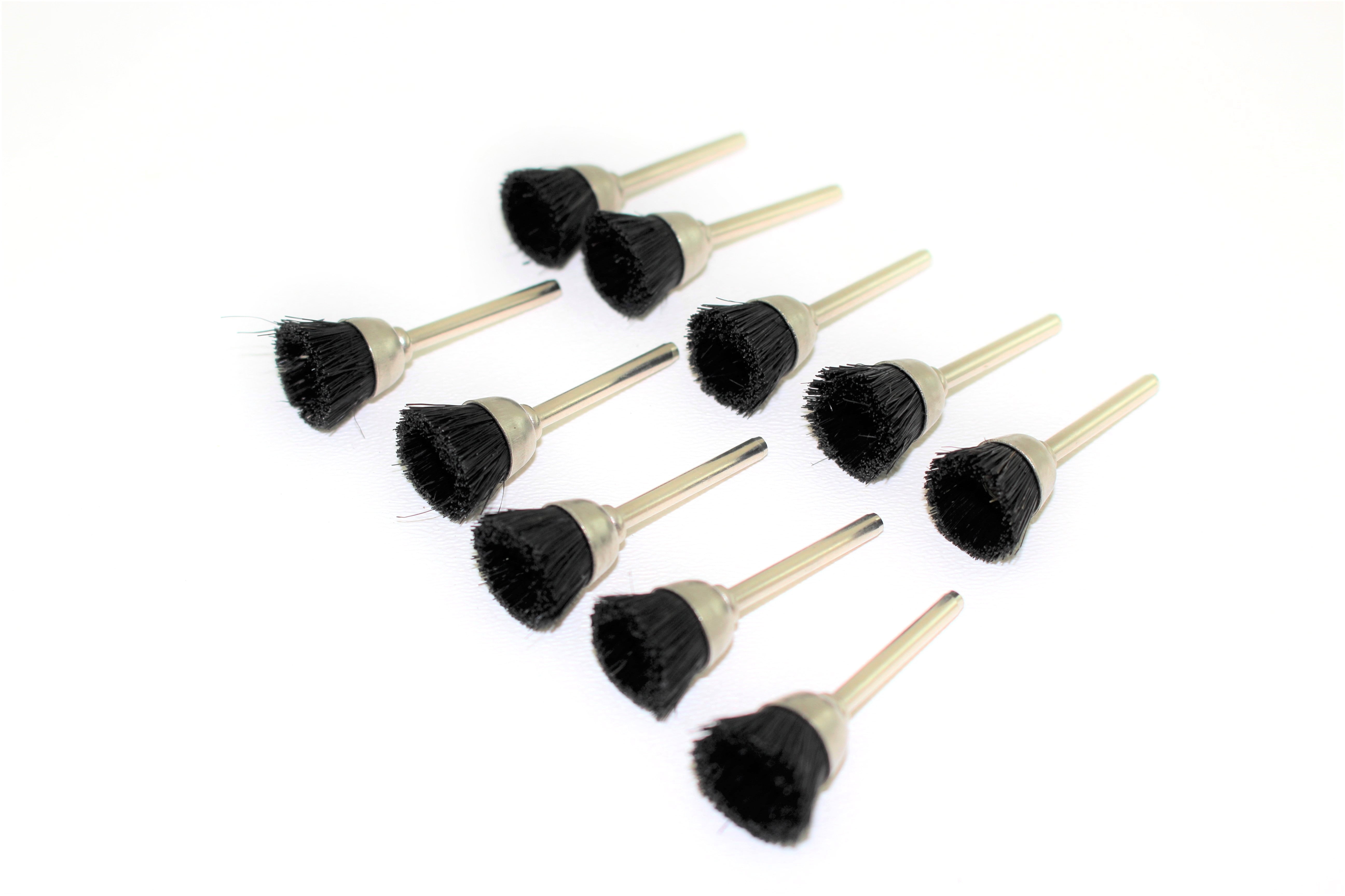 TMAX 100 pc Nylon Plastic Bristle 1/2 Inch Cup Wire Brush Wheel with 1/8 Inch Shank for Dremel Rotary Tools