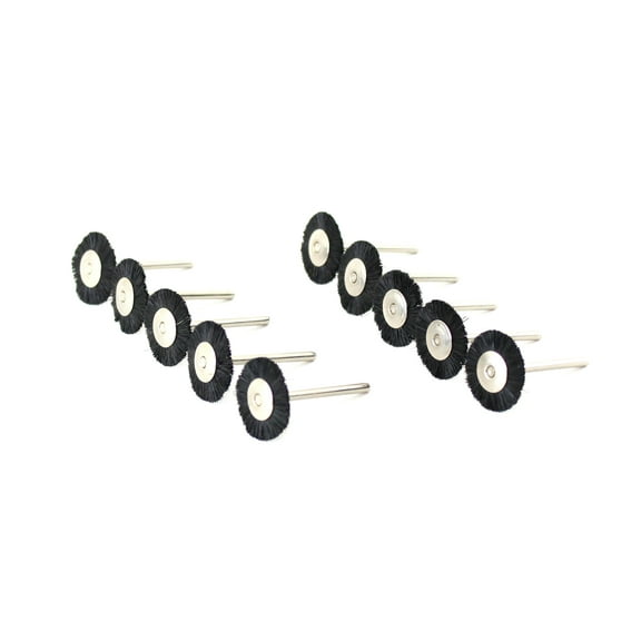 TMAX 100 pc Nylon Plastic Bristle 3/4 Inch Flat Wire Brush Wheel with 1/8 Inch Shank for Dremel Rotary Tools