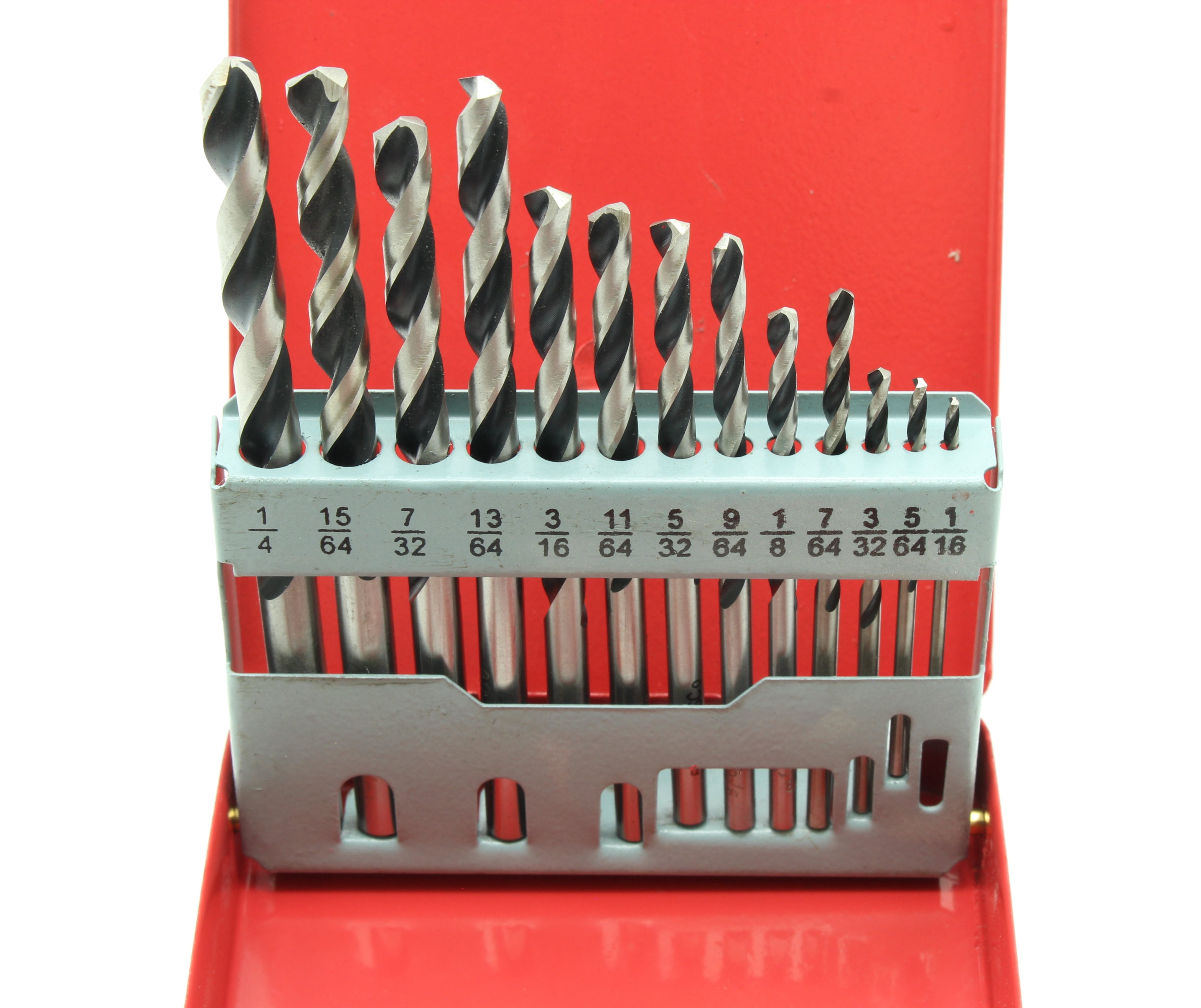 13 pc Cobalt Jobber Drill Bit Set 1/4 Inch - 1/16 Inch, M35 High Speed Steel Jobber Length Twist Drill Bit Kit for Hardened Metal, Stainless Steel, Cast Iron, Wood and Plastic, with Storage Case