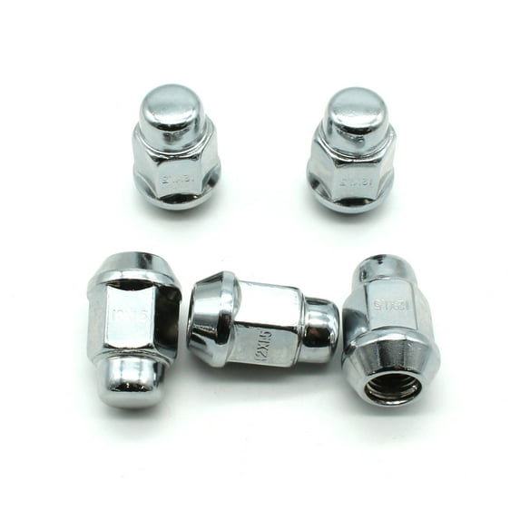 TMAX 20 pc Chrome 12mm (15/32 Inch) x 1.50mm (1/16 Inch) Bulge Acorn Lug Nut Wheel Lock Screw