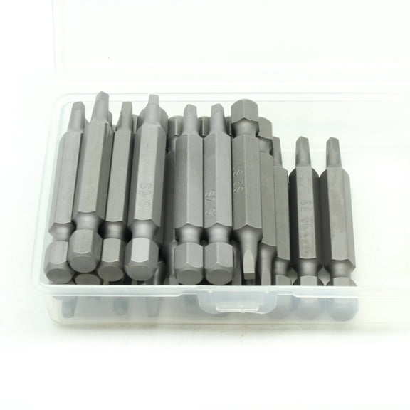TMAX 25 pc #1 Square Robertson Screwdriver Impact Ready 2 Inch Length Insert Bits Hex Shank with Quick Release Slot