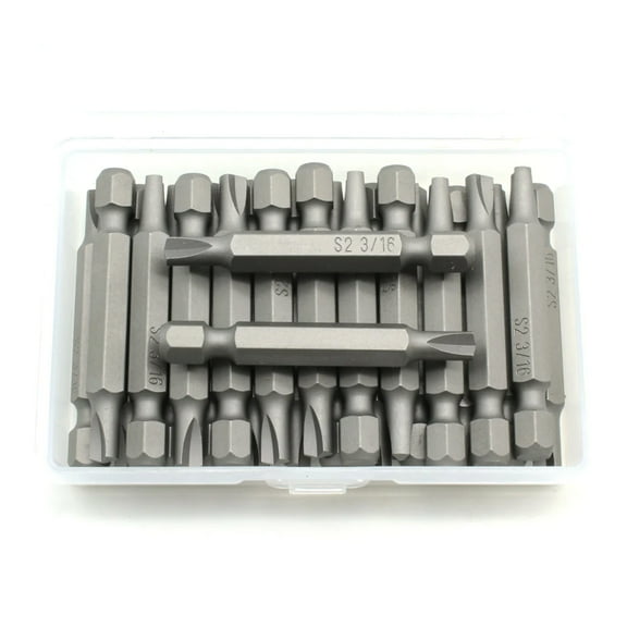 TMAX 25 pc 3/16 Inch Clutch Screwdriver Impact Ready 2 Inch Length Insert Bits Hex Shank with Quick Release Slot